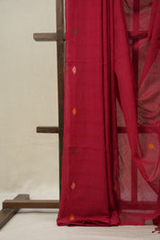 Red Bengal Mul Cotton Saree - SRRBMCS054