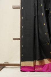 Black Soft Silk Saree - SRBSSS326
