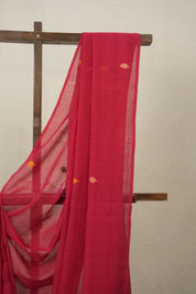 Red Bengal Mul Cotton Saree - SRRBMCS054