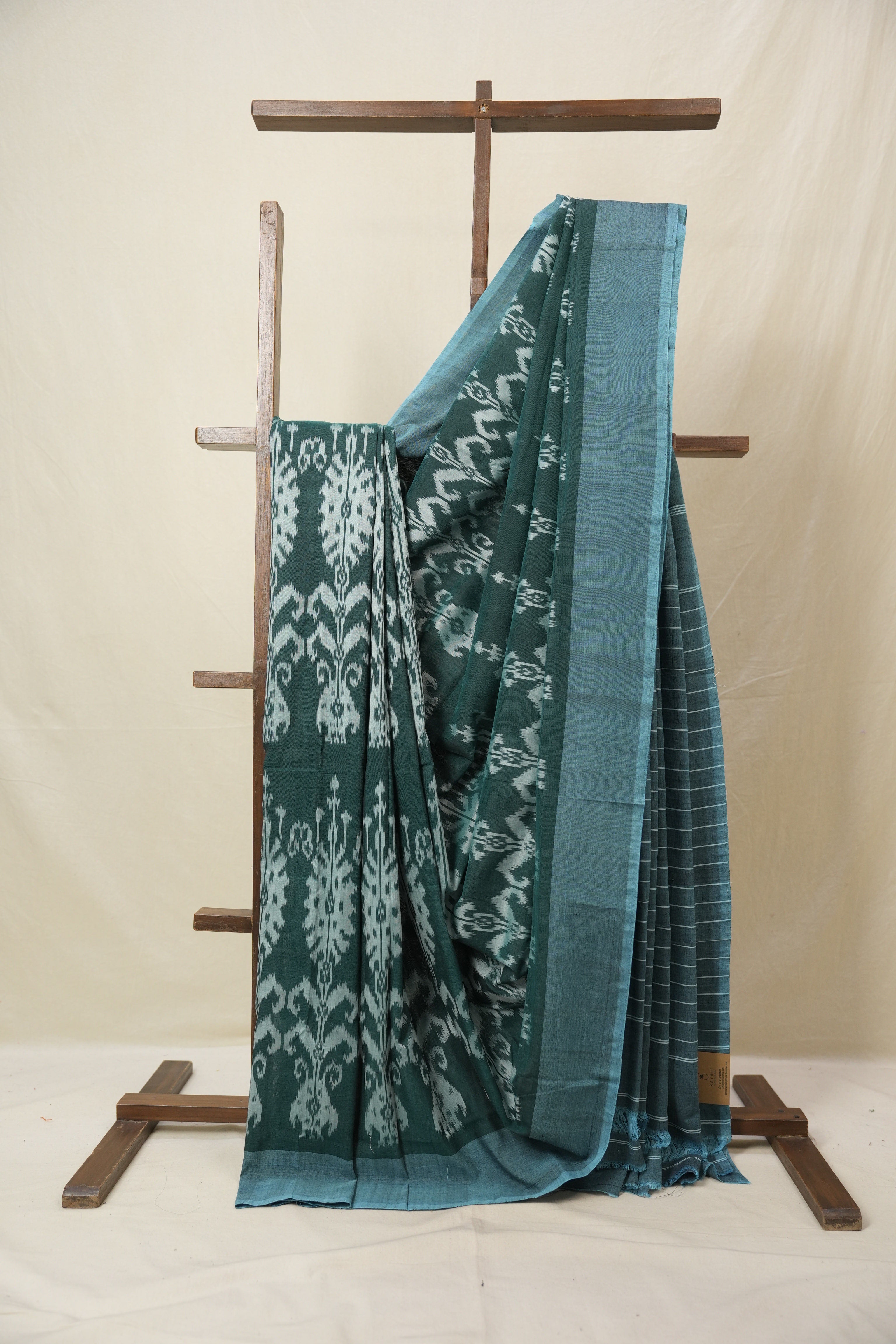 Green Pochampalli Cotton Ikat Saree - SRGPCIS710