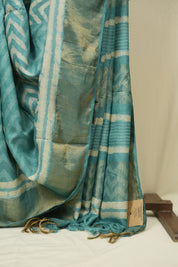 Aqua Green HBP Tussar Silk Saree - SRAGHTSS760