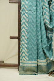 Aqua Green HBP Tussar Silk Saree - SRAGHTSS760
