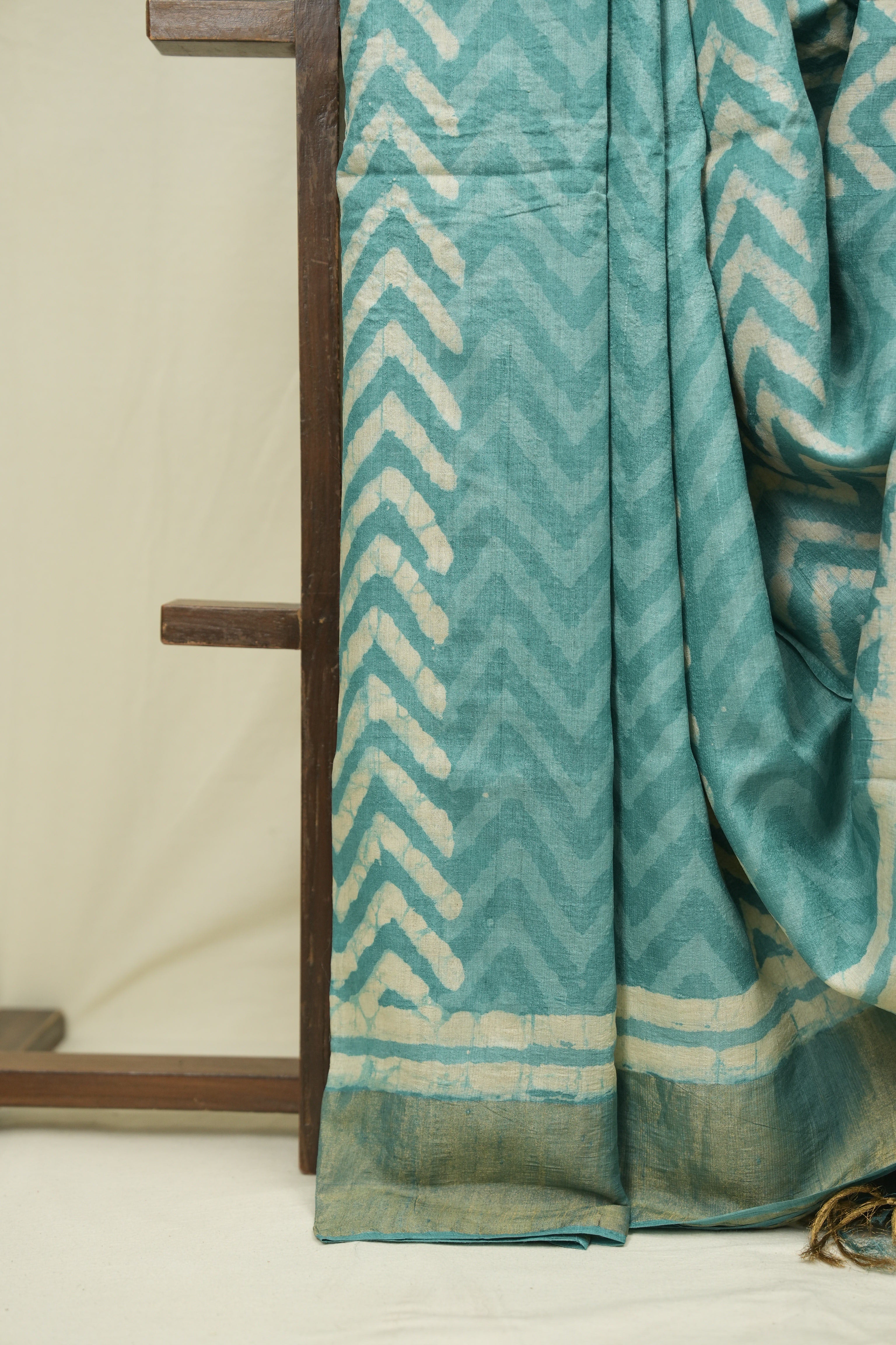 Aqua Green HBP Tussar Silk Saree - SRAGHTSS760