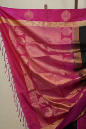 Black Soft Silk Saree - SRBSSS326