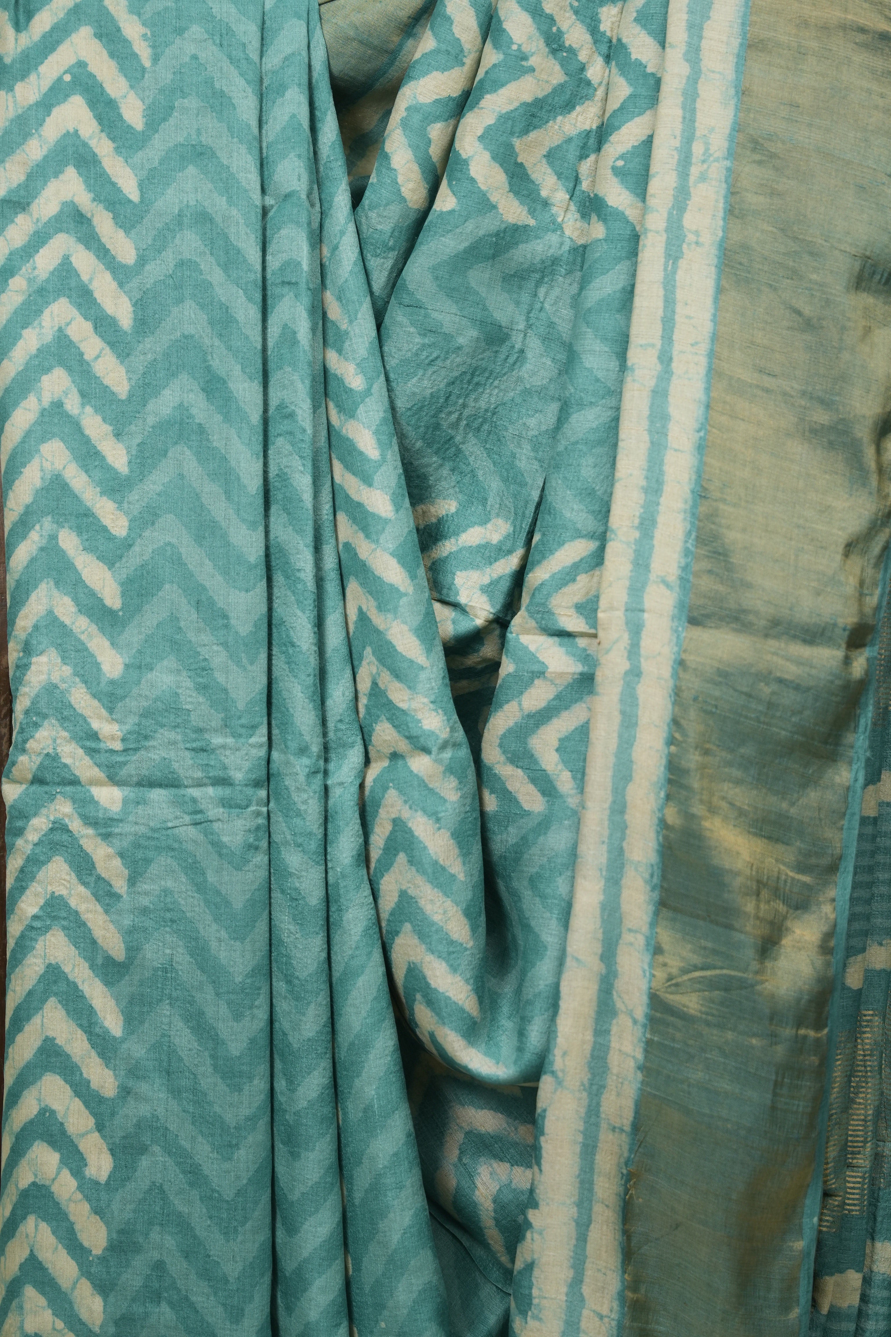 Aqua Green HBP Tussar Silk Saree - SRAGHTSS760