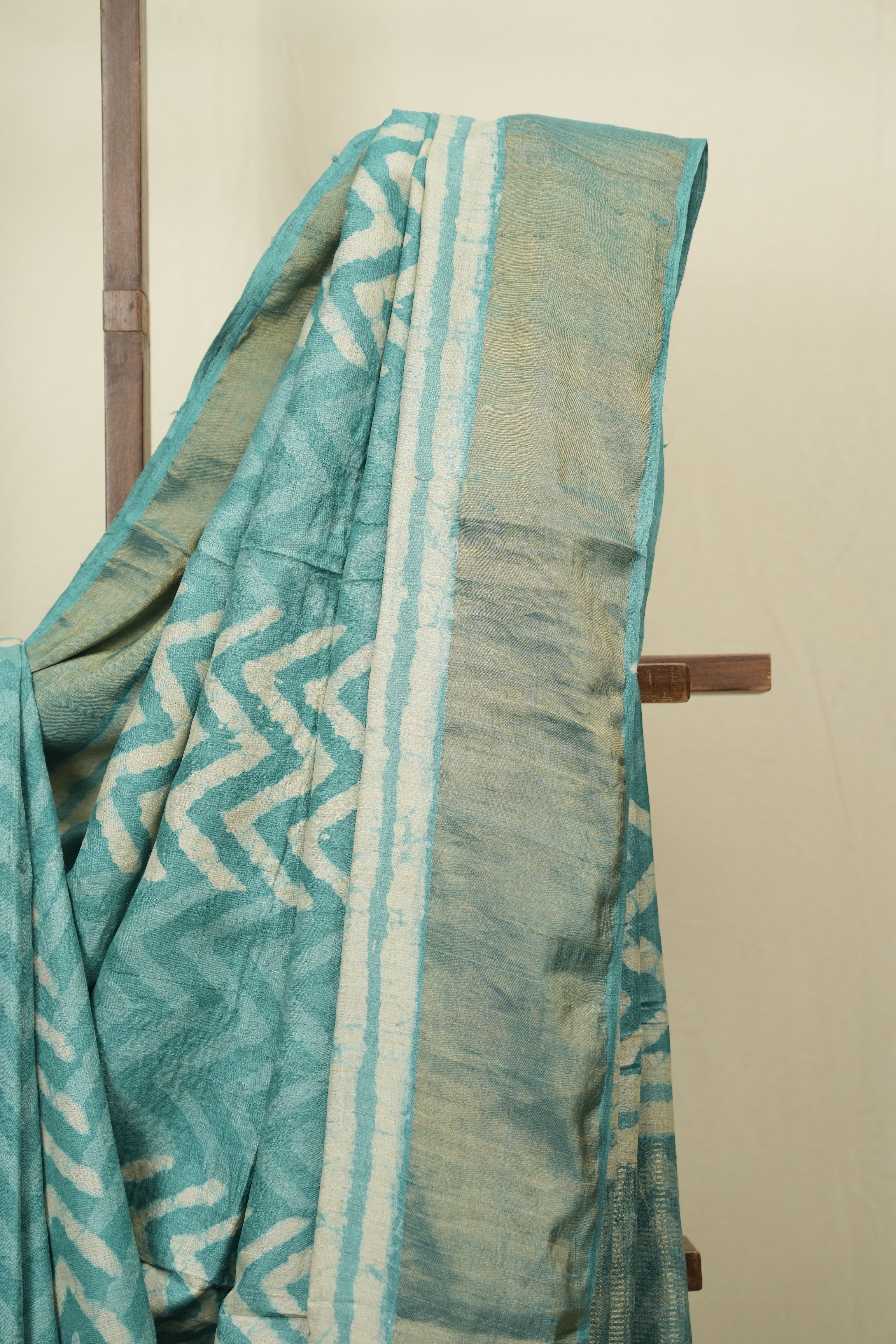Aqua Green HBP Tussar Silk Saree - SRAGHTSS760