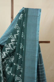 Green Pochampalli Cotton Ikat Saree - SRGPCIS710