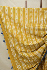 Mustard Yellow HBP Cotton Saree - SRMYCS3043