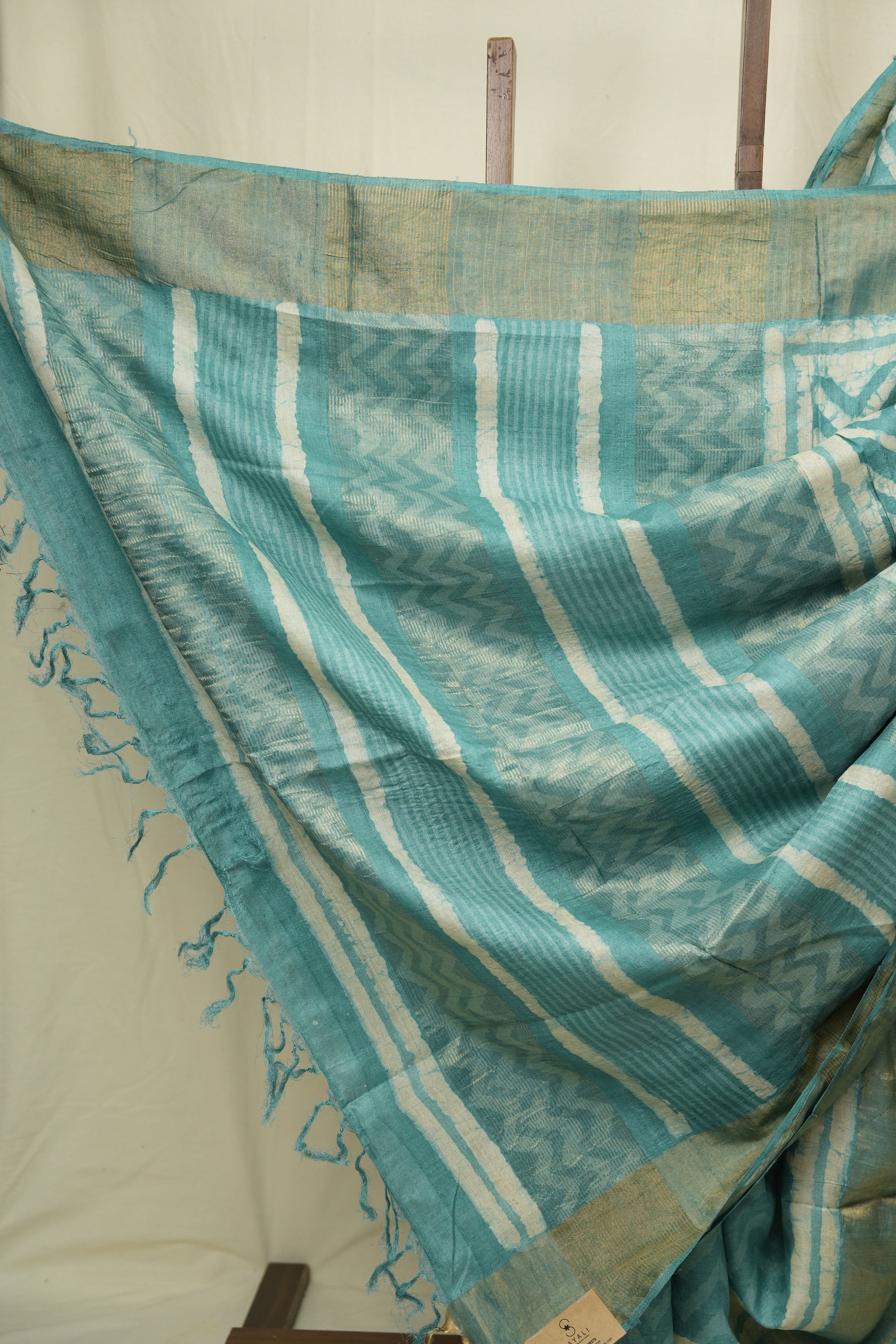 Aqua Green HBP Tussar Silk Saree - SRAGHTSS760