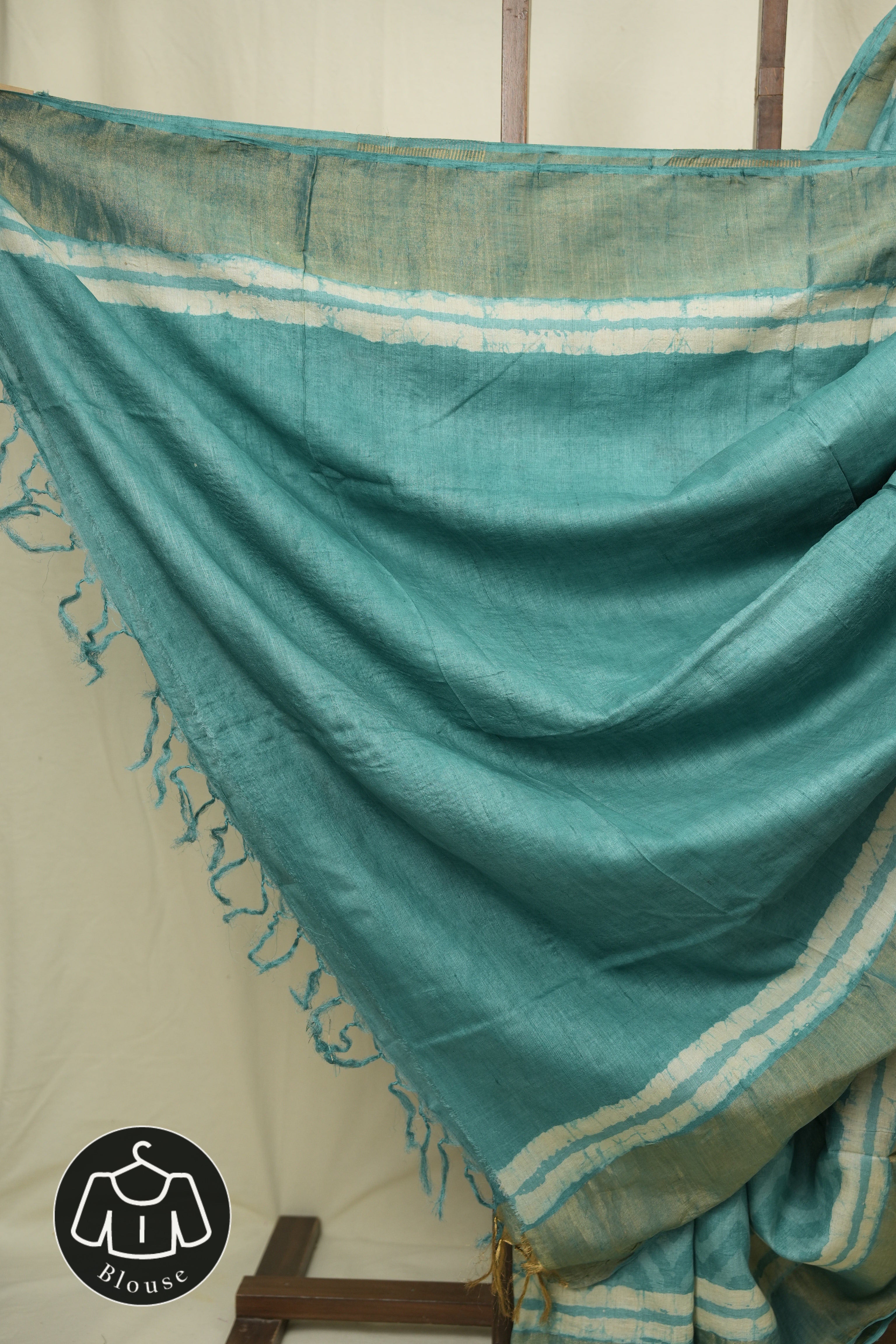 Aqua Green HBP Tussar Silk Saree - SRAGHTSS760