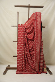 Maroon HBP Cotton Saree - SRMCS3039