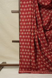 Maroon HBP Cotton Saree - SRMCS3039