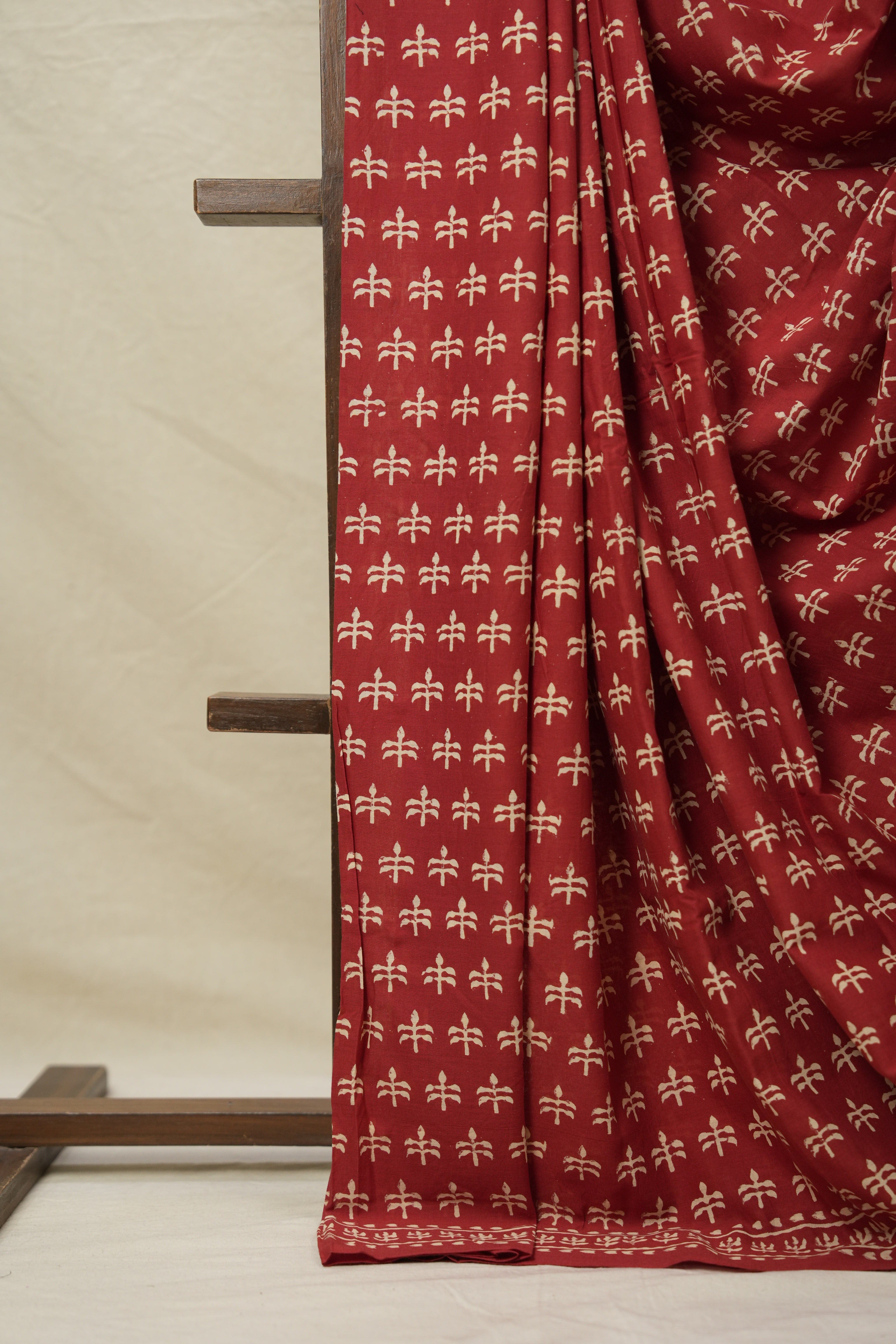 Maroon HBP Cotton Saree - SRMCS3039