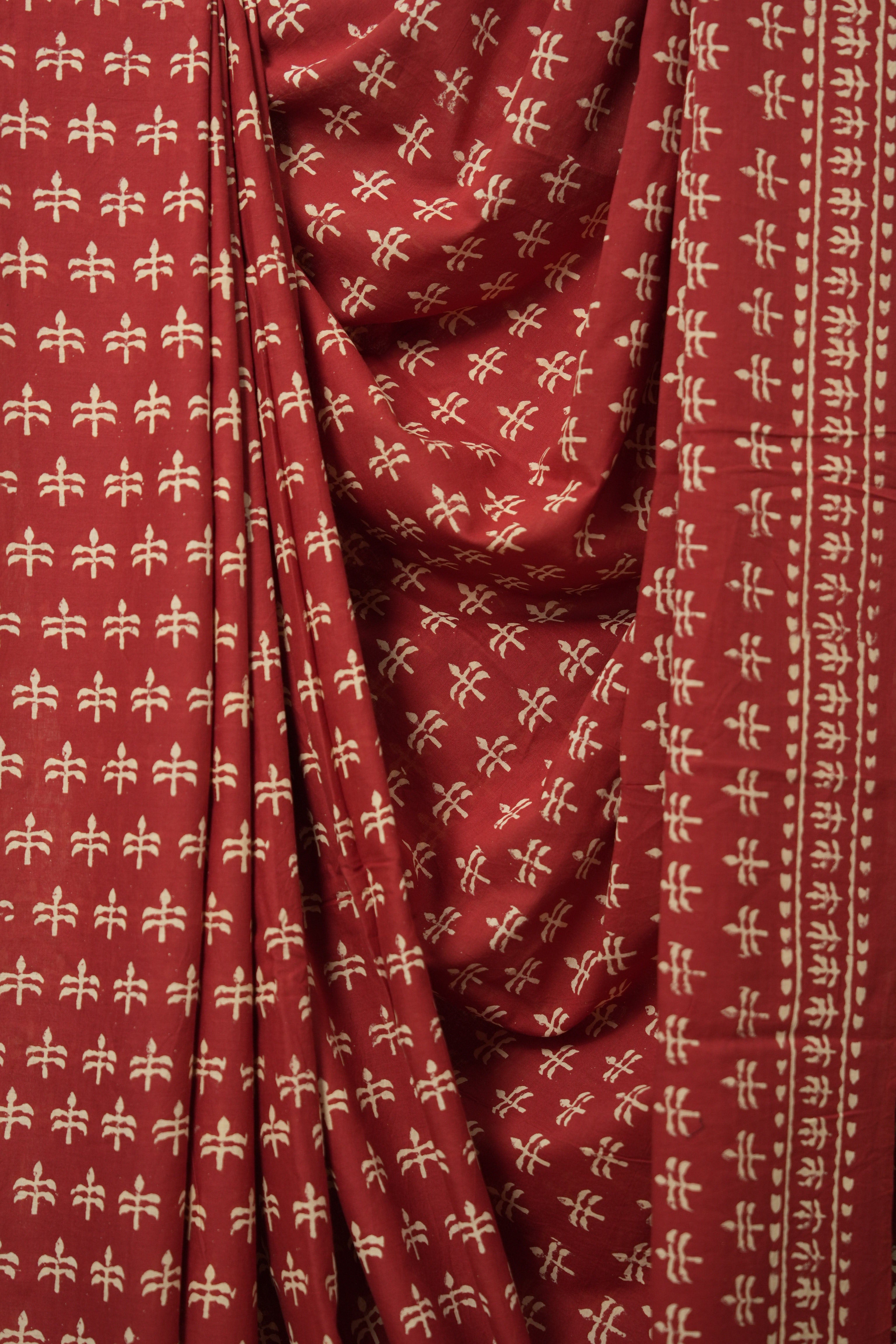Maroon HBP Cotton Saree - SRMCS3039