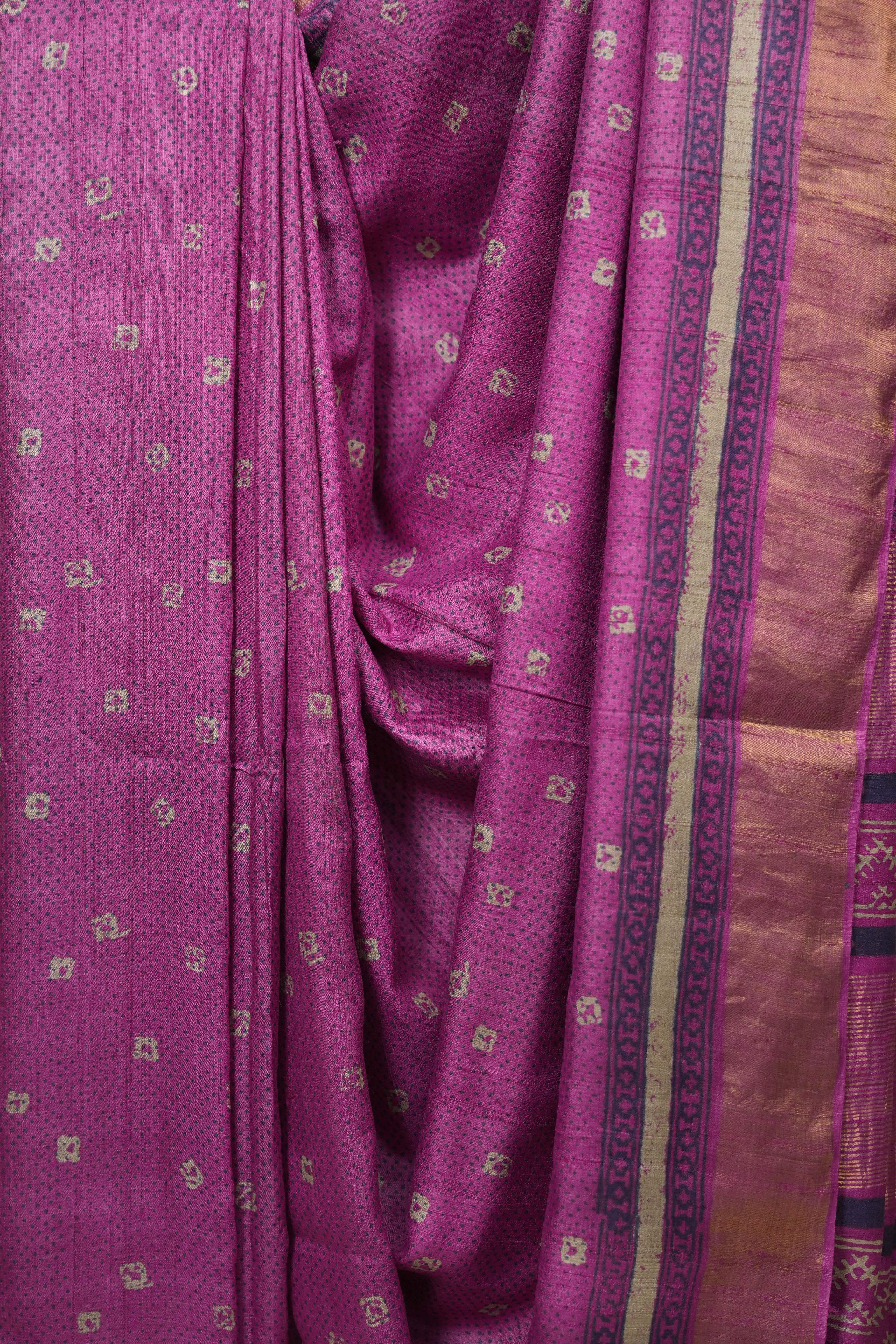 Pink  HBP Tussar Silk Saree - SRPHTSS756