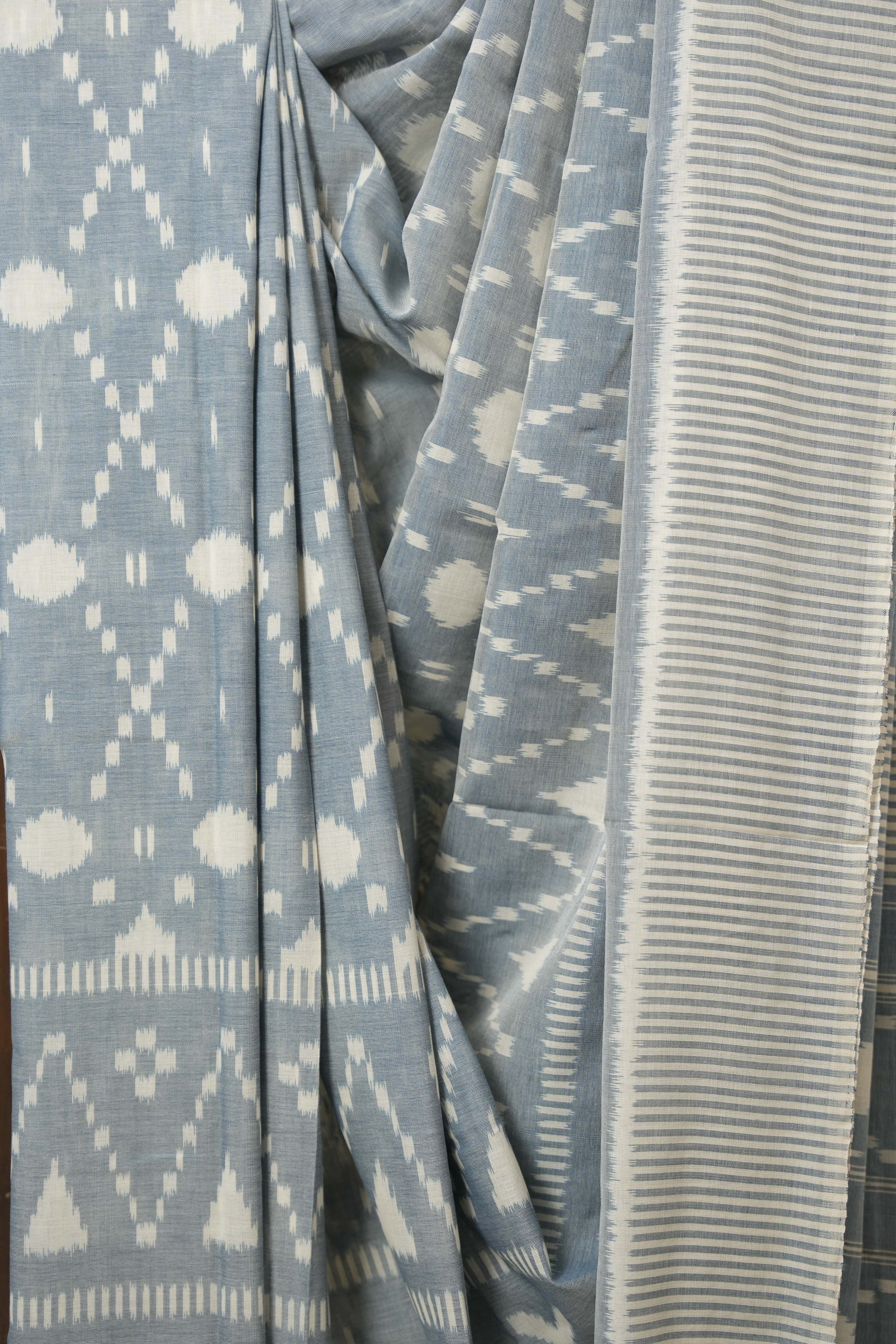 Blue  Pochampalli Cotton Ikat Saree - SRBPCIS705
