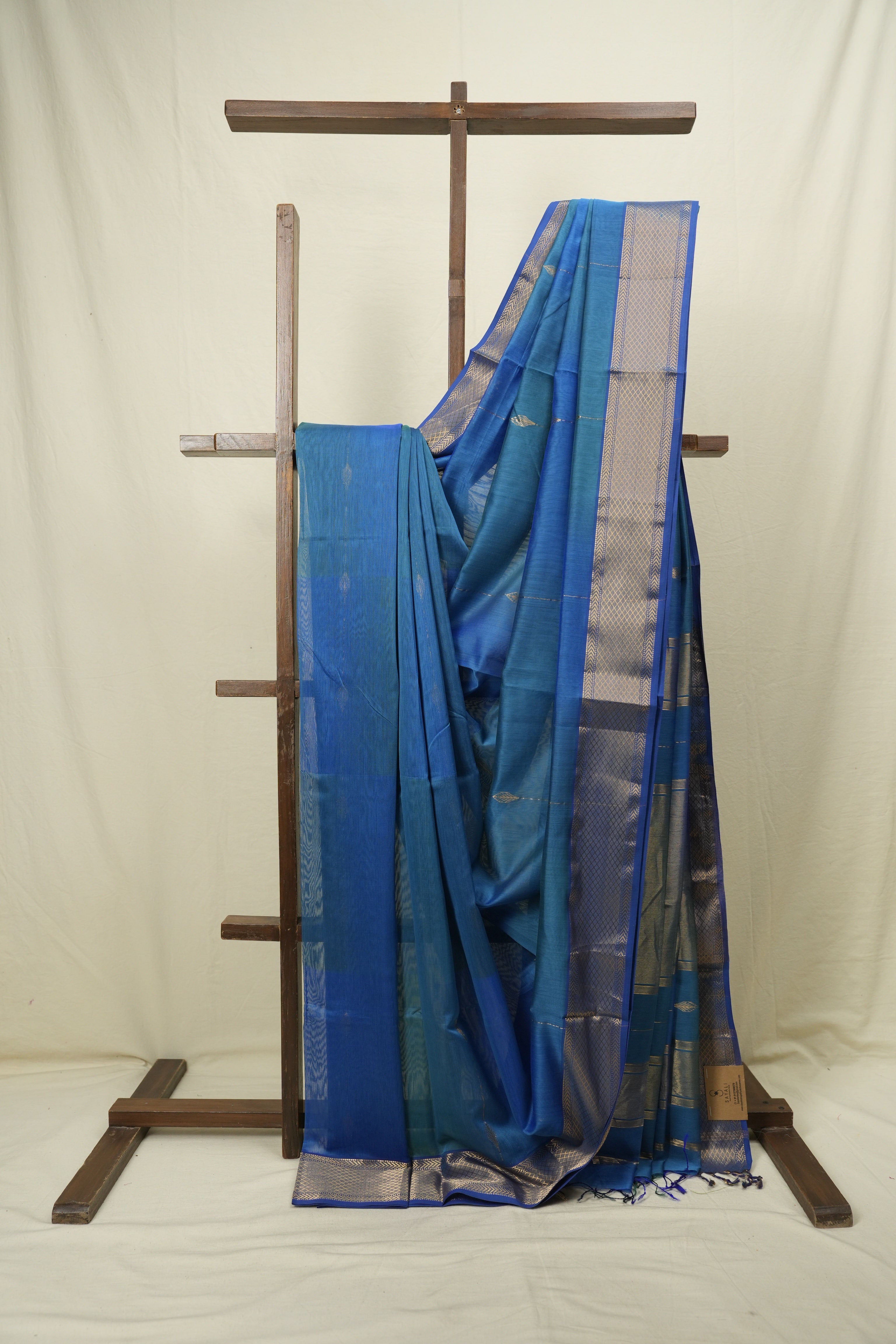 Blue Maheshwari Saree - SRBMS1207