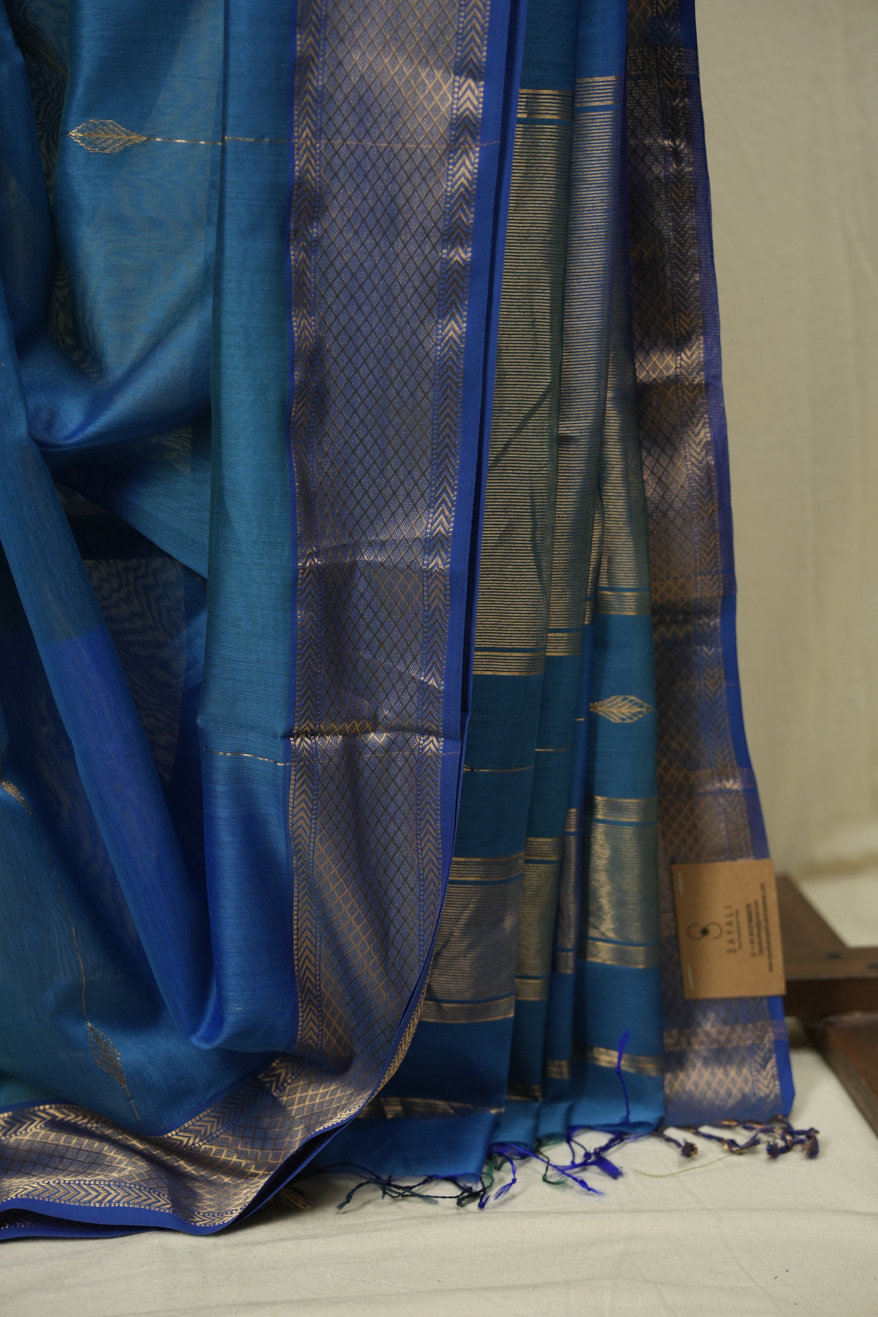 Blue Maheshwari Saree - SRBMS1207