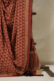 Brick-Red HBP Cotton Saree - SRBRCS3040