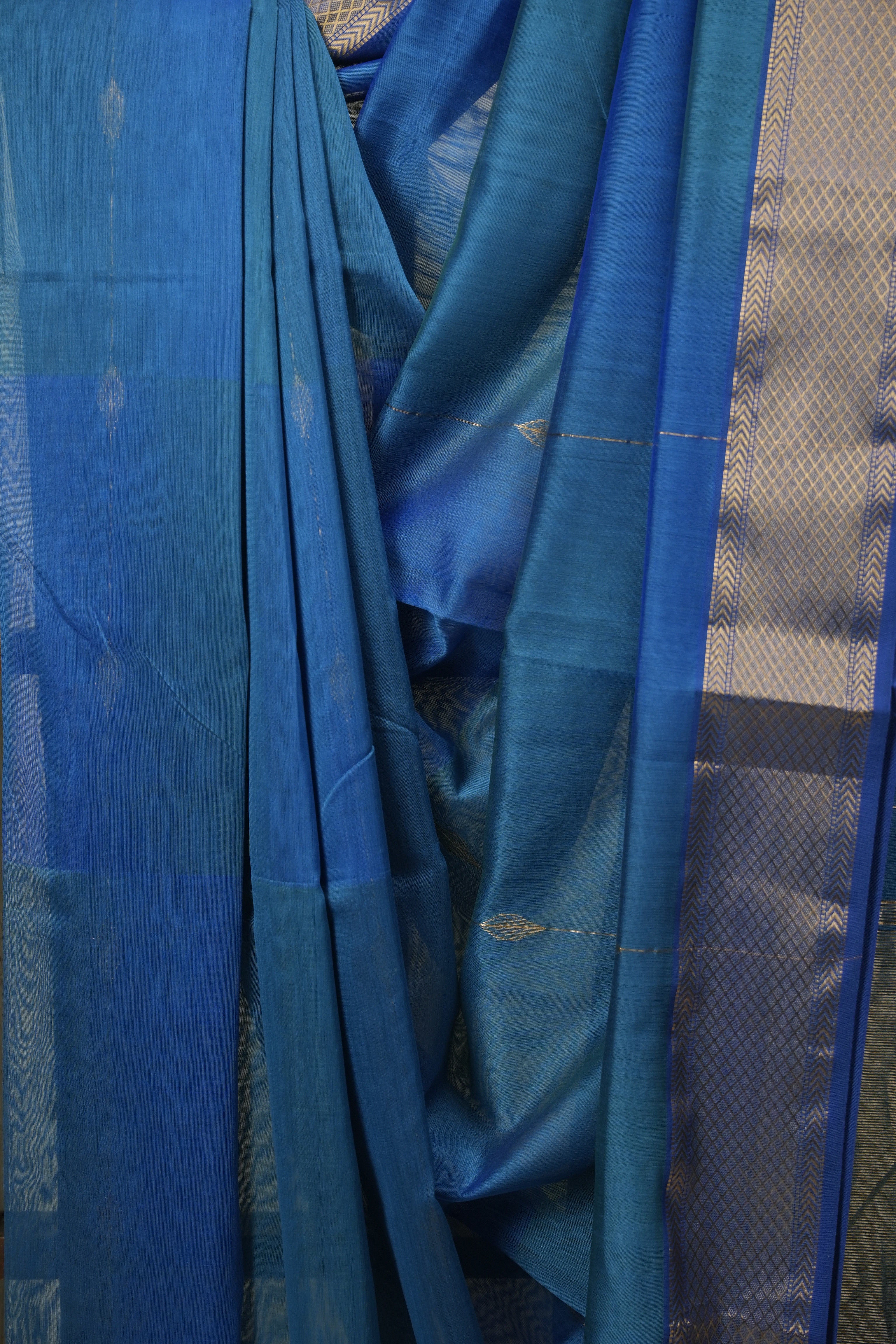 Blue Maheshwari Saree - SRBMS1207