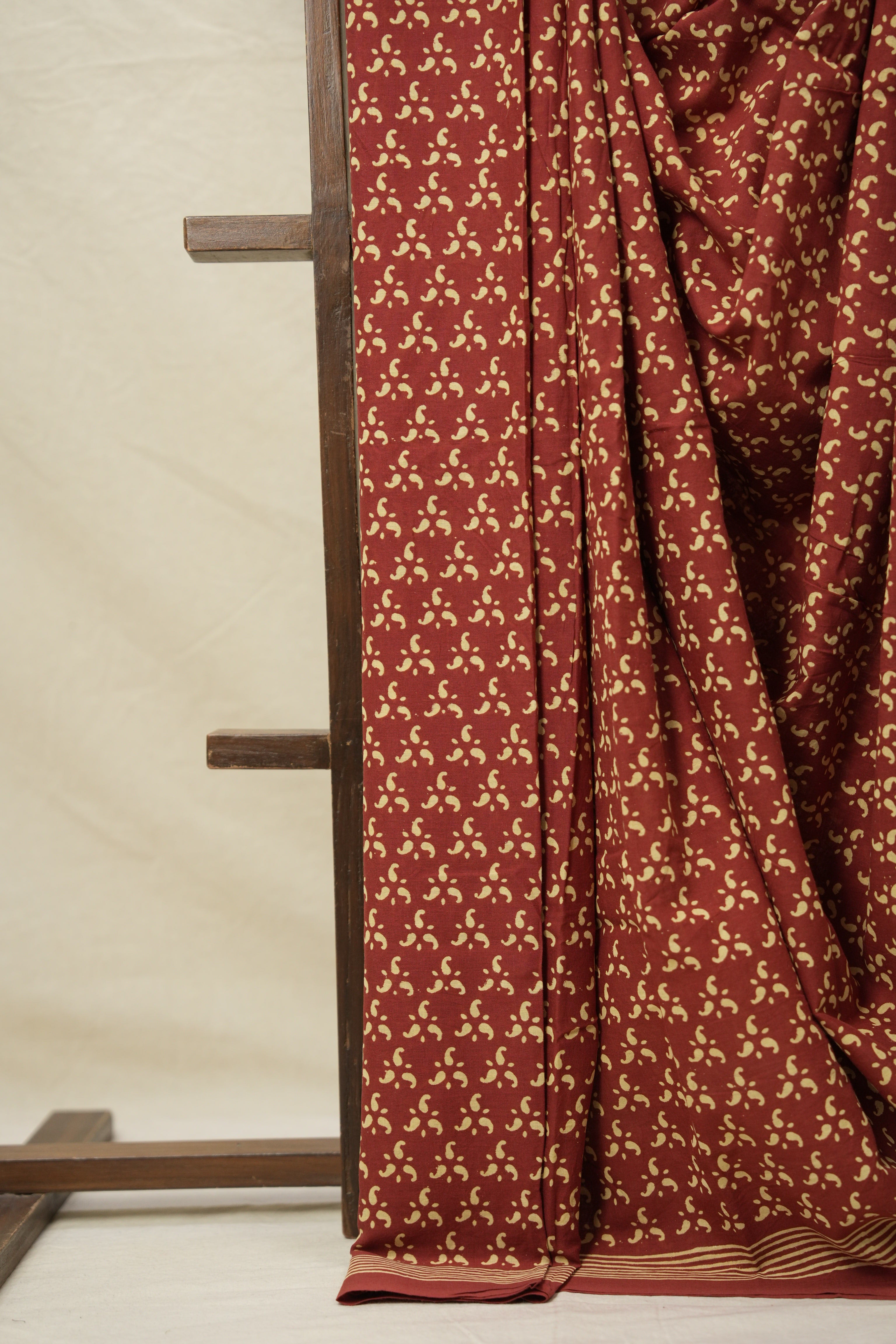 Brick-Red HBP Cotton Saree - SRBRCS3040