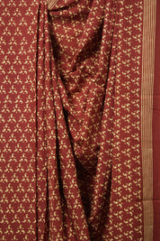 Brick-Red HBP Cotton Saree - SRBRCS3040