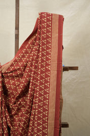 Brick-Red HBP Cotton Saree - SRBRCS3040