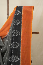 Gray Pochampalli Cotton Ikat Saree - SRGPCIS702