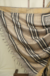 Grey Beige  HBP Tussar Silk Saree - SRGBHTSS757