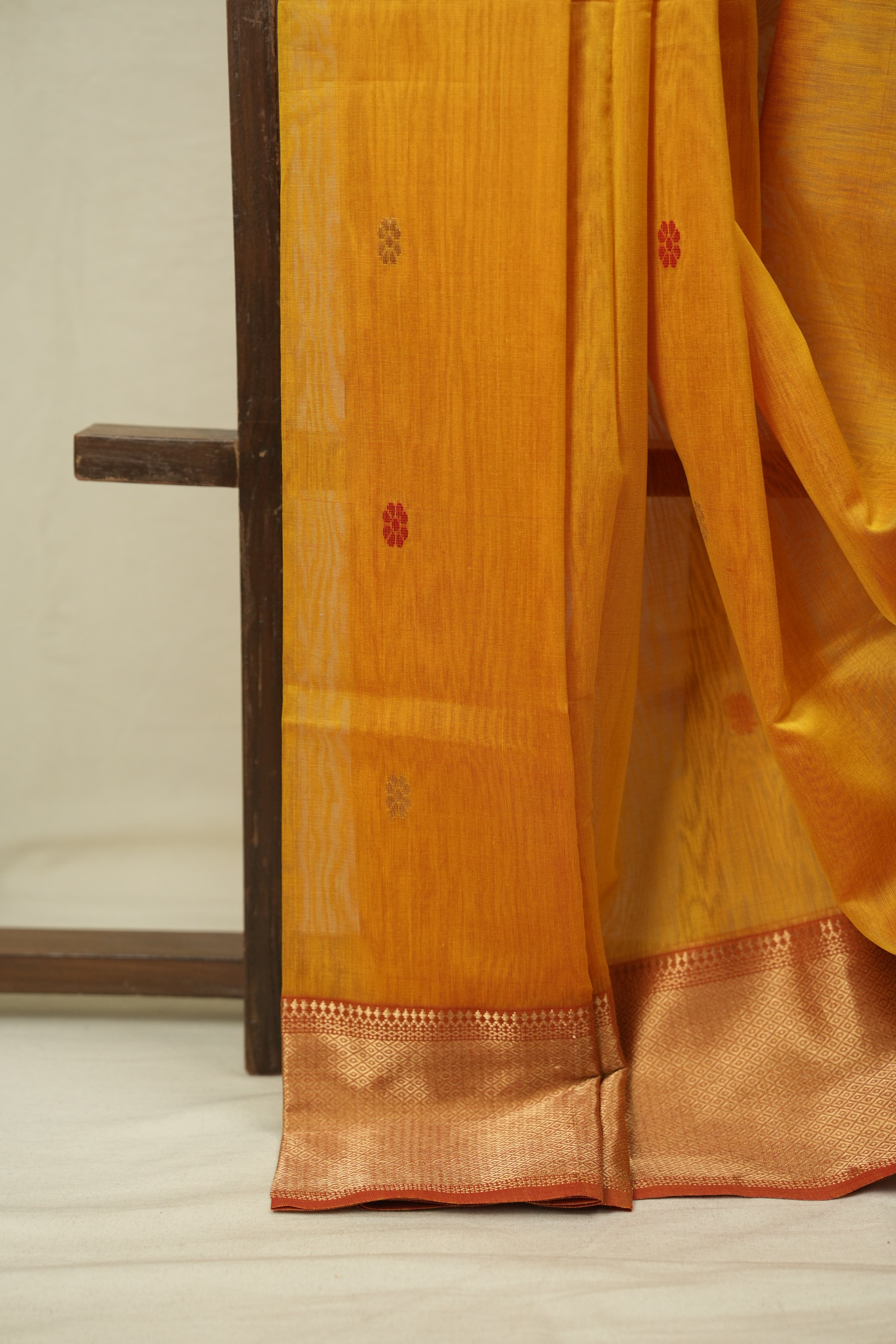 Yellow Maheshwari Saree - SRYMS1171