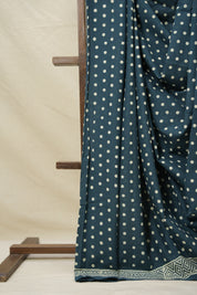 Teal Blue HBP Cotton Saree - SRTBCS3041