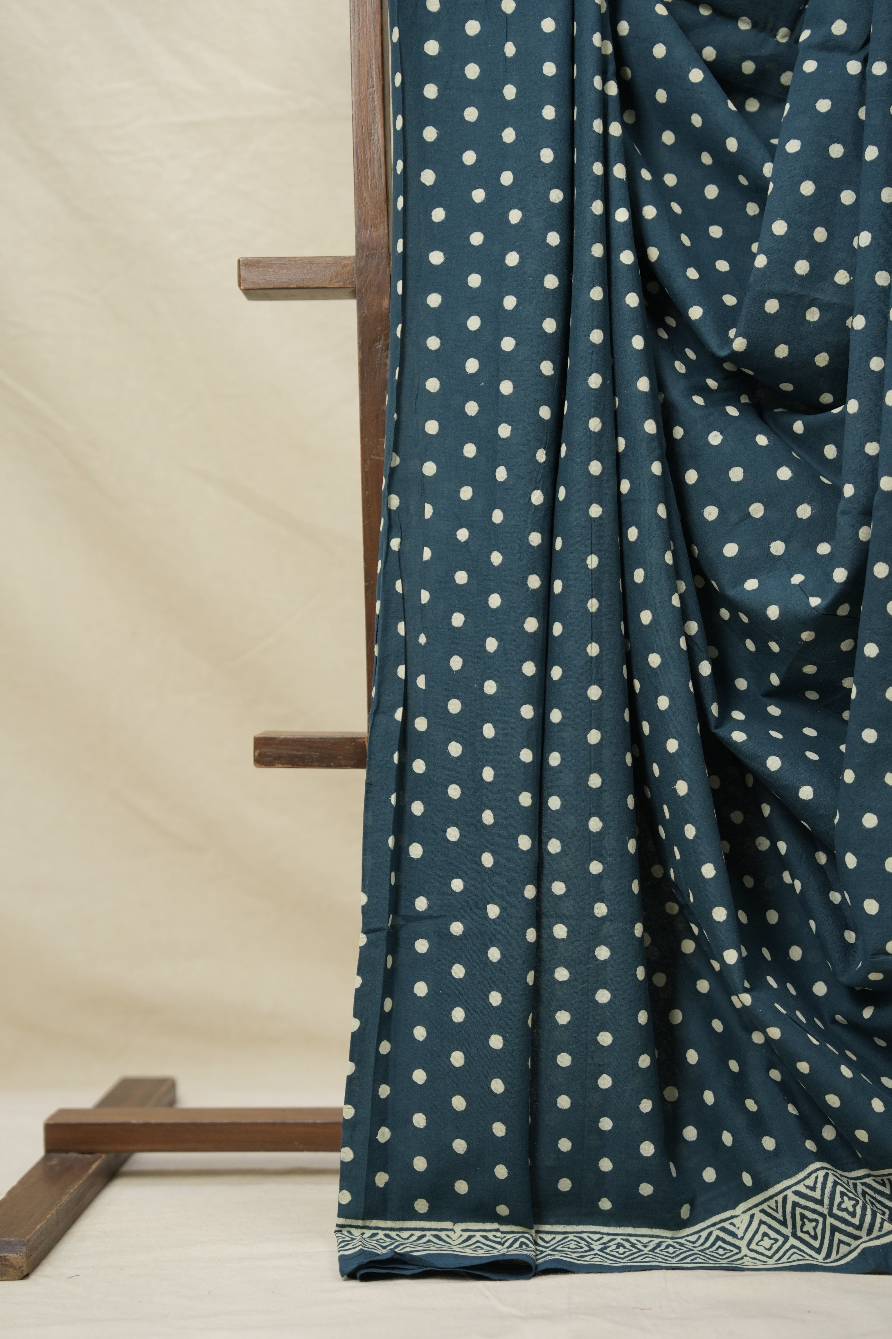 Teal Blue HBP Cotton Saree - SRTBCS3041