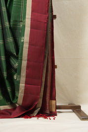 Bottle Green Soft Silk Saree - SRBGSSS401
