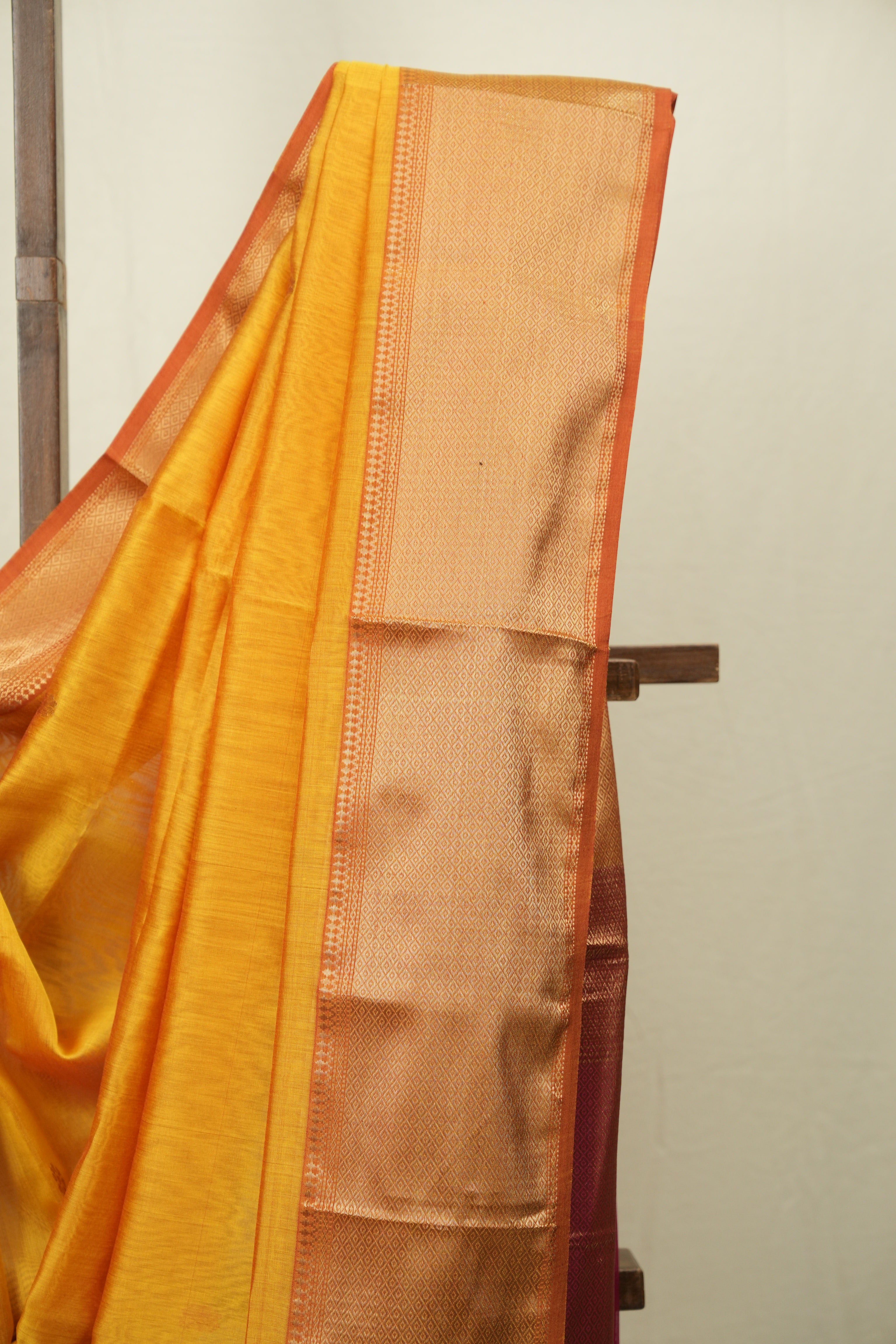 Yellow Maheshwari Saree - SRYMS1171