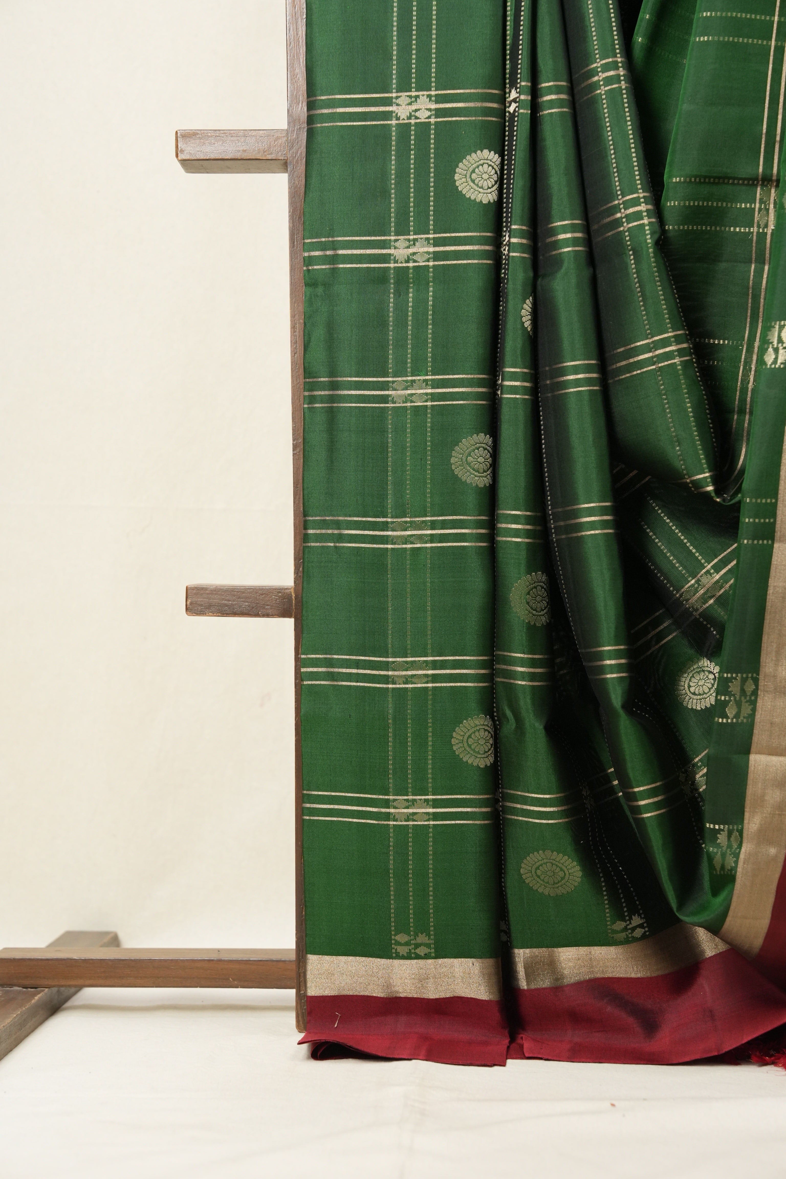 Bottle Green Soft Silk Saree - SRBGSSS401