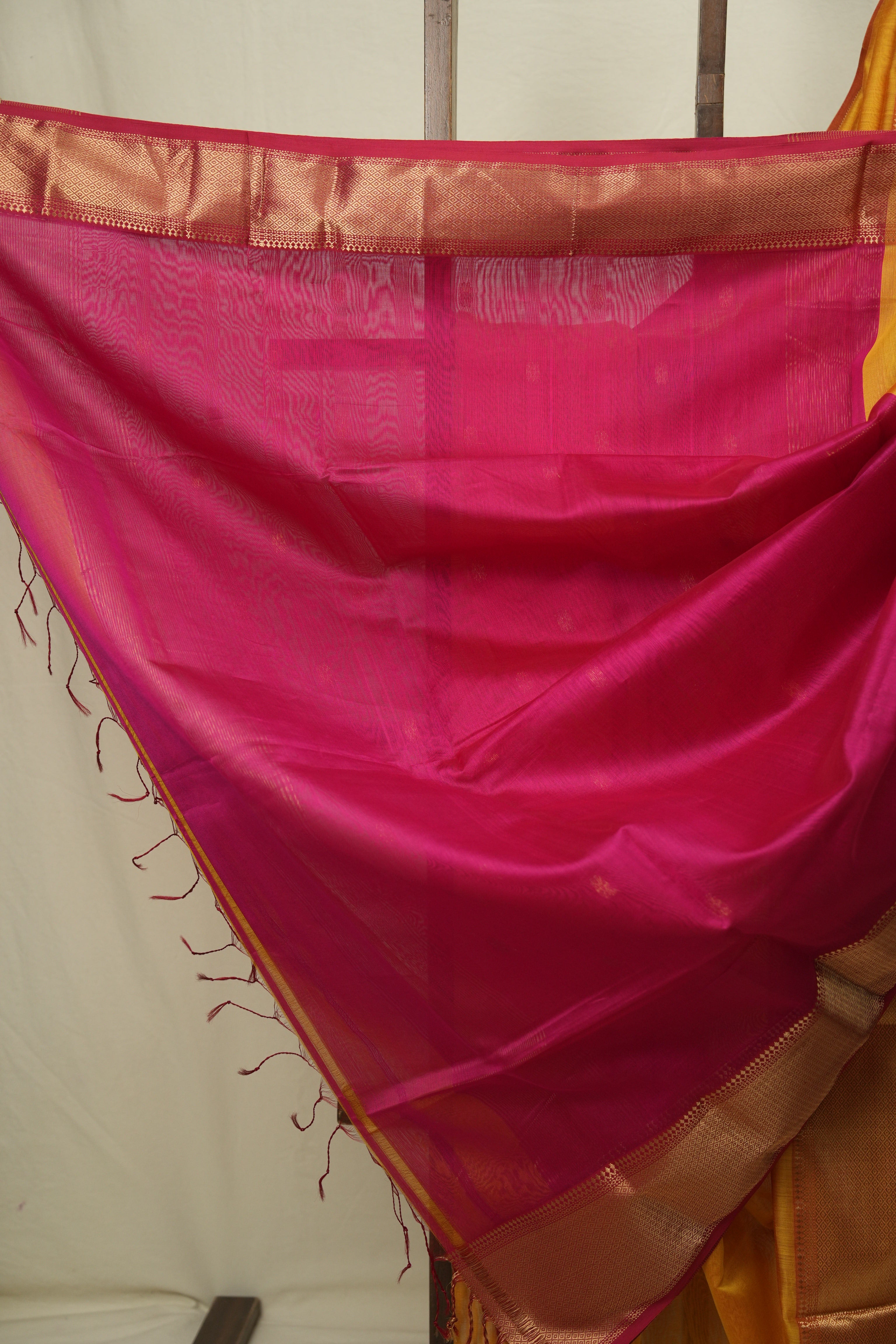 Yellow Maheshwari Saree - SRYMS1171