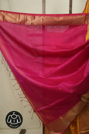 Yellow Maheshwari Saree - SRYMS1171