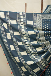 Teal Blue HBP Cotton Saree - SRTBCS3041