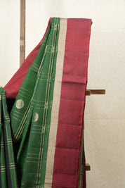 Bottle Green Soft Silk Saree - SRBGSSS401