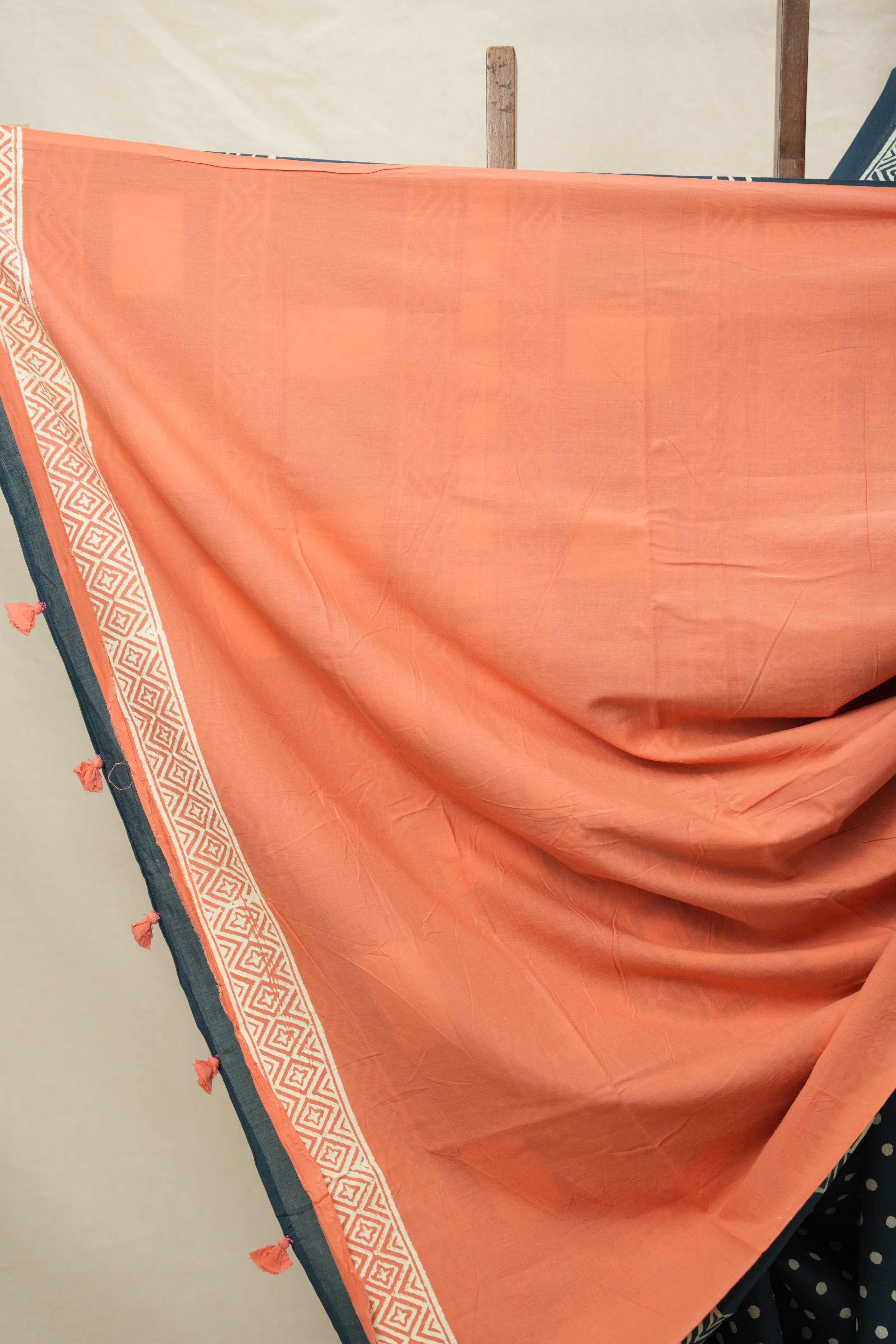 Teal Blue HBP Cotton Saree - SRTBCS3041