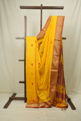Yellow Maheshwari Saree - SRYMS1229