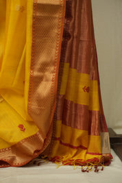 Yellow Maheshwari Saree - SRYMS1229