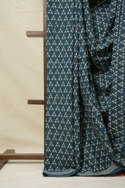 Teal Blue HBP Cotton Saree - SRTBCS3042