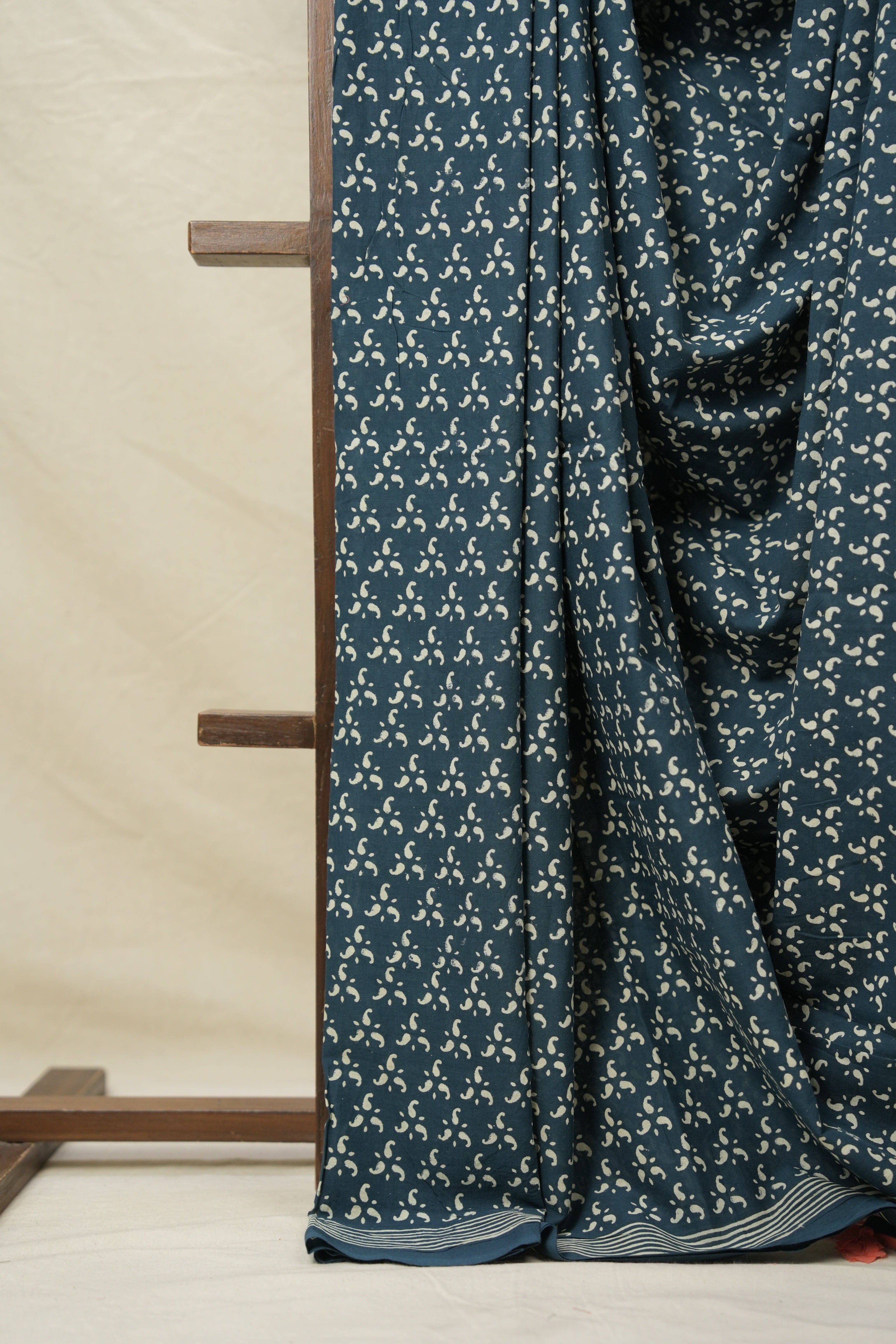 Teal Blue HBP Cotton Saree - SRTBCS3042