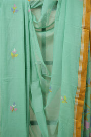 Aqua Green Bengal Mul Cotton Saree - SRAGBMCS055