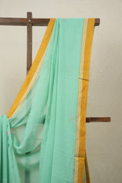 Aqua Green Bengal Mul Cotton Saree - SRAGBMCS055