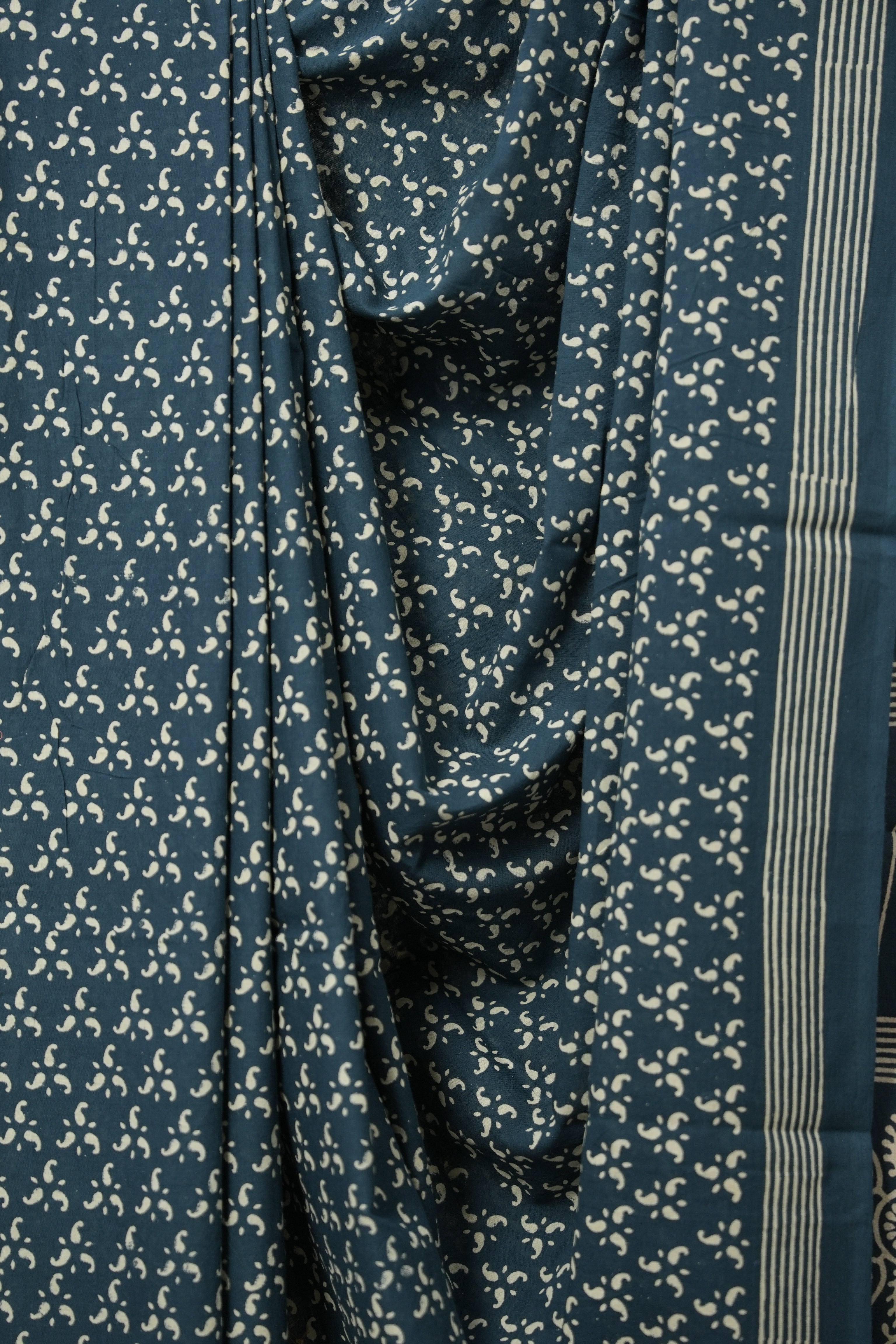 Teal Blue HBP Cotton Saree - SRTBCS3042