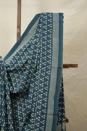 Teal Blue HBP Cotton Saree - SRTBCS3042