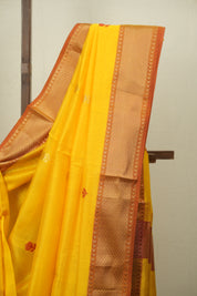 Yellow Maheshwari Saree - SRYMS1229