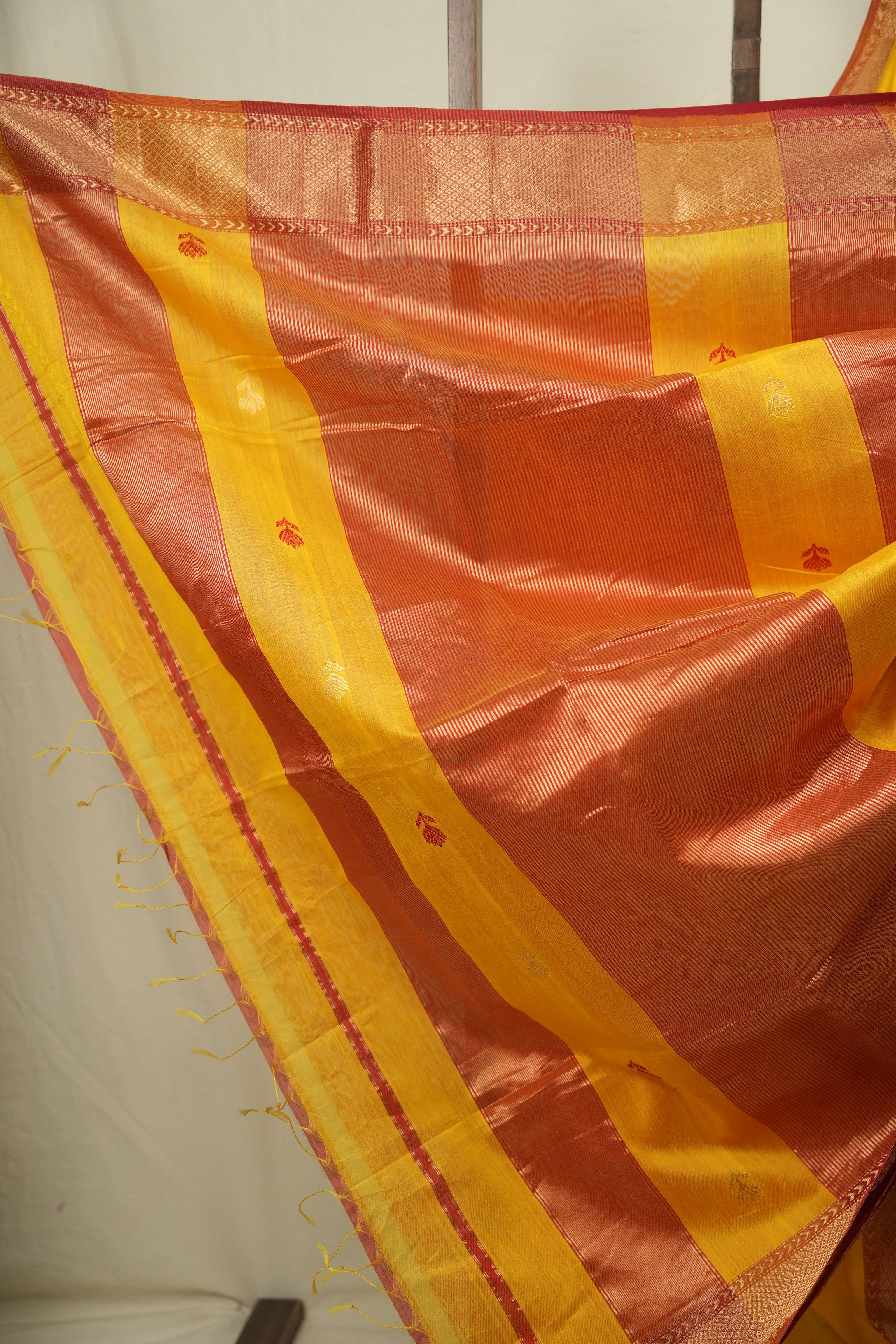 Yellow Maheshwari Saree - SRYMS1229